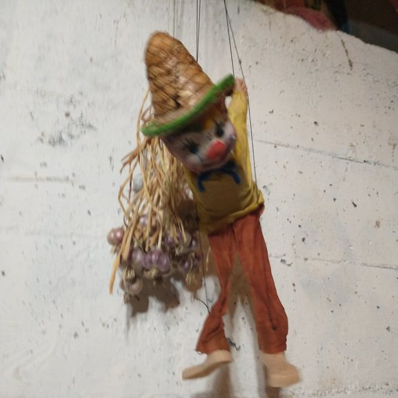 Vintage Mexican Wooden Clown Marionette Puppet - Picture 3 of 6